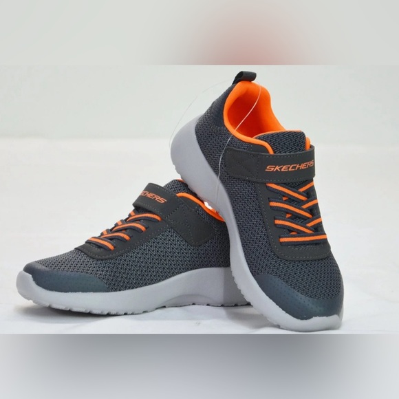Skechers Dynamight Low-Top K Grey/Orange size 1 - Picture 2 of 5